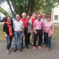 v. l.: Aida Sayegh, Franz Wolf, Frank Duckstein, Marc Nötscher, Thomas Damm, Sven Gottschalk, Martin Schauder, Ilona Englert